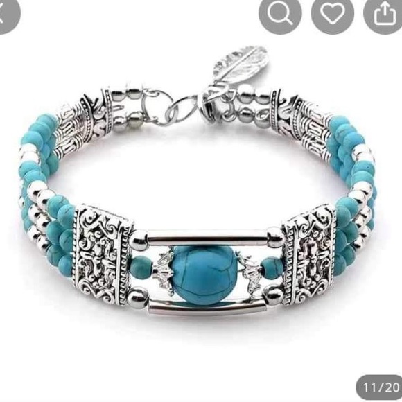 đź’‹ New Women's Elegant Turquoise Boho Bracelet - Picture 3 of 7